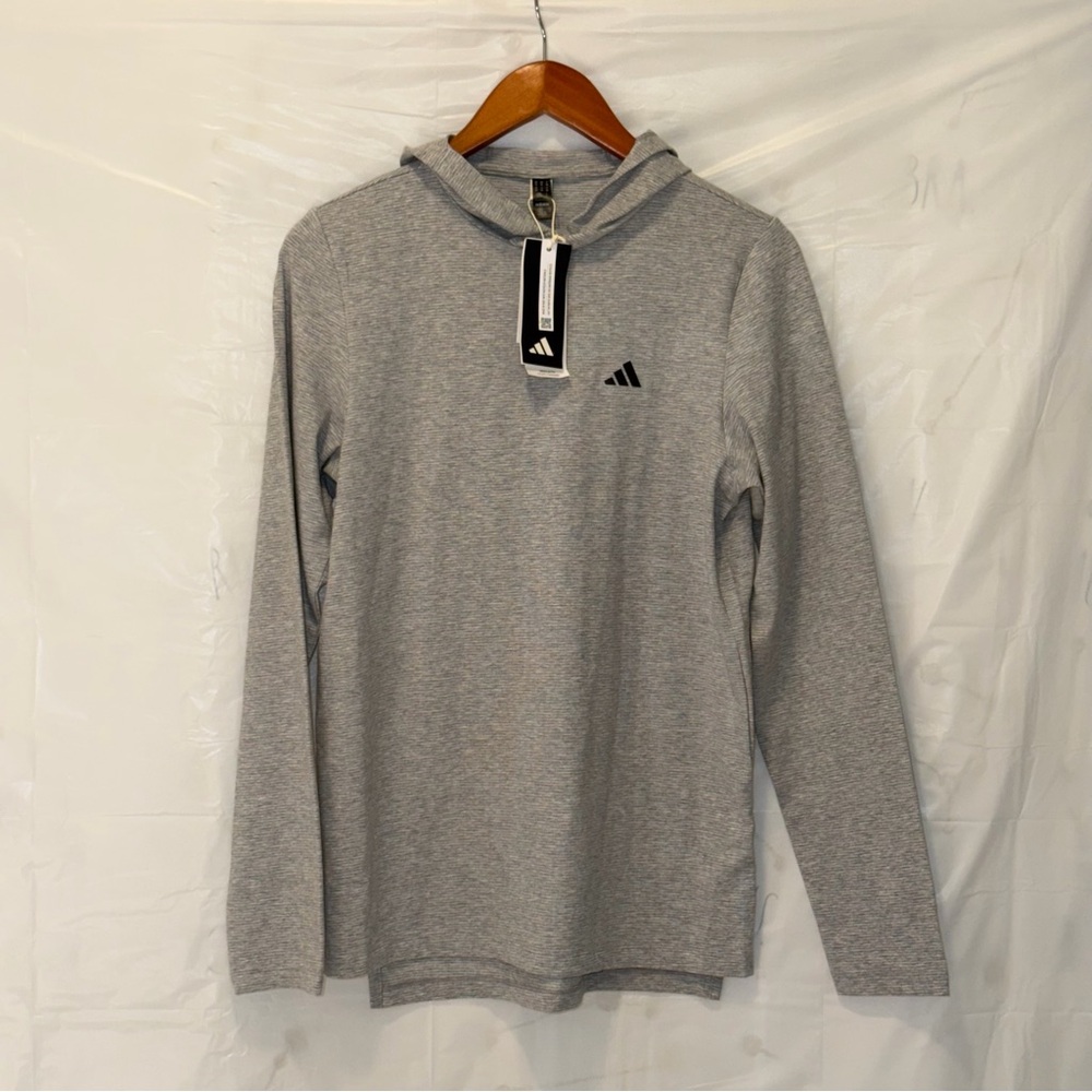 Adidas Axis Grey Hooded Long Sleeve Top